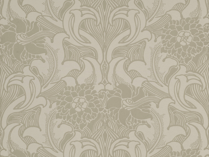 Dahlia Scroll - French Grey